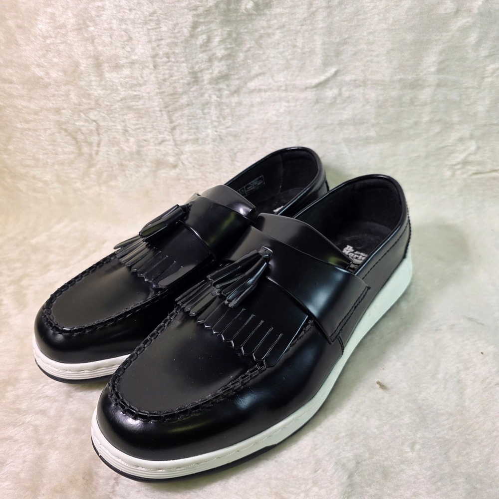Dr. Martens Edison Tassel Loafers Black Leather Mens 47 13 NEW
